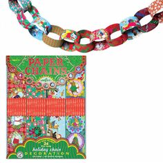 Paper Chains Kit - Holiday - eeBoo - Bella Luna Toys Christmas Paper Chains, Paper Chain, Christmas Decorations Garland, Paper Chains, Pine Cone Decorations, Family Coloring, Holiday Garlands, Artificial Wreath, Different Holidays