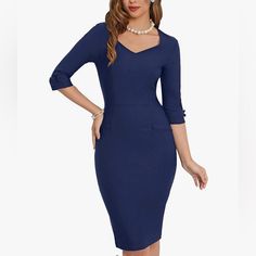 Sweetheart Neck Pencil Dress Bodycon Beautiful Detail Stretchy New Stylish Black Dress, Midi Dress Plus Size, Wear To Work Dress, Turquoise Dress, Tommy Hilfiger Dress, Red Lace Dress, Belted Shirt Dress, Dress Bodycon, Slim Fit Dresses