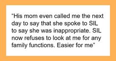 an orange and white photo with the words'his mom even called me the next day to say that she spoke to sil to say she inappropriate