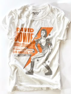 David Bowie T Shirt Vintage, Vintage David Bowie Shirt, David Bowie Clothes, David Bowie Tshirt, Music Graphic Tees, David Bowie Merch, 80s Graphic Tees, David Bowie Live, Bowie Tshirt