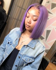 Sewin Styles, Dyed Wigs, Colored Bob, Wigs Styles, 22nd Bday, Hair Short Bob, Light Purple Hair, Bob Black