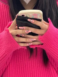 Pink Watercolor Ombre Nails Y2k Hand Painted Silver Star Diamond Gel Nails Y2k, Watercolor Ombre, Pink Watercolor, Silver Stars, Hand Painted, Stars, Pink