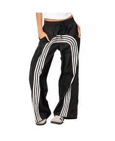 Striped Sportswear Bottoms For Sports, Trendy Spring Sports Sweatpants, Summer Sports Joggers With Drawstring, Sporty Spring Activewear With Side Stripes, Summer Sports Sweatpants With Drawstring, Sporty Loungewear Bottoms With Side Stripes, Striped Sporty Bottoms For Sports, Striped Sporty Sweatpants For Loungewear, Sporty Striped Sports Bottoms