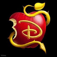 the logo for disney's beauty and the beast is shown in gold on an apple