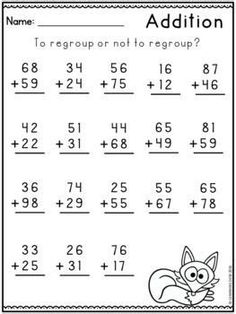 an addition worksheet with numbers and pictures