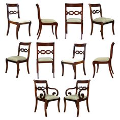 six chairs are arranged in the shape of eight