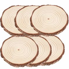 four slices of wood are arranged in the shape of circles