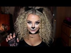 Cat Makeup Tutorial, Cat Halloween Makeup, Meme Costume, Halloween Make-up Looks, Black Cat Costumes, Cat Makeup Halloween, Cute Halloween Makeup, Last Minute Halloween, Cat Halloween Costume