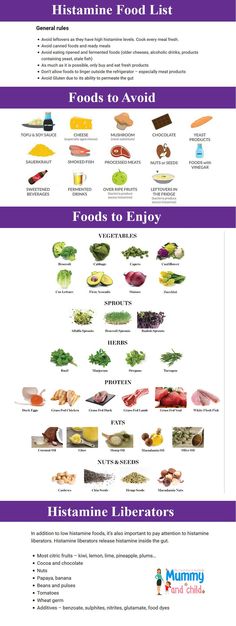 Histamine Food List, Anti Histamine Foods, Histamine Intolerance Diet, High Histamine Foods, Low Histamine Foods, Migraine Diet, Histamine Diet