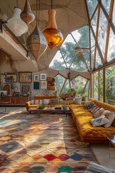 Circle Living Room Design, 70s Modern House, 70s House Design, 70s Boho Decor, 70’s Decor, 70s Interior Design, Casa Hobbit, 60s Home, 1970s House