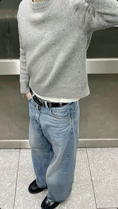 Fall Fit Men, Men Fall Fits, Loafer Fits Men, Men’s Knitwear, Knitwear Men Outfit, Loafer Outfits Men, Korean Man Outfit, Fall Fashion Outfits Men, Stussy Knitwear