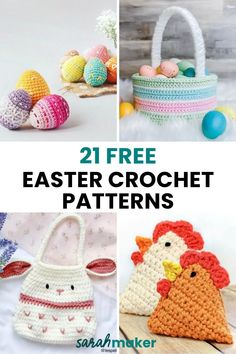 crochet easter basket patterns with text overlay