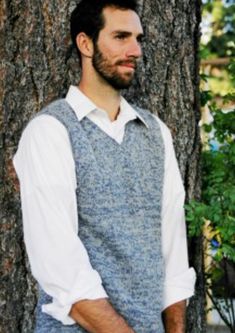 A man wearing a knitted sweater vest Mens Knit Sweater Pattern, Light Worsted Weight Yarn, Mens Knit Sweater, Mens Knit, Vest For Men, Knit Vest Pattern, Knit Men, Mens Flannel Shirt, Knit Sweaters