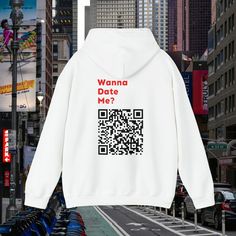 a white hoodie with the words wannan date me? printed on it in red