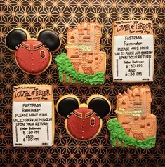 mickey mouse cookies are on display for guests to eat at the disneyland world resort in florida