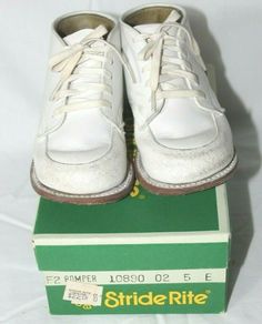 Vintage Stride Rite  White Leather High Top Romper Shoes  Size 5E Great pre-owned condition We are not responsible for the item after it leaves our hands. If you encounter a problem report it to us within two days of receiving the item, otherwise, the transaction will be considered final. Items are packed securely. Shipment will be completed upon clearance of payment. We accept PayPal ONLY. All items are sold "as is" unless stated. We are not experts on every item and therefore we are sometimes Vintage Toys 1970s 1960s, Vintage Toys 1960s, Childhood Memories 70s, Leather High Tops, Great Memories, Sweet Memories, Vintage Love