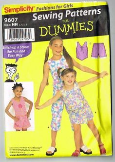 sewing pattern for girls'dress and shorts, size 4 - 6xl by simply patterns