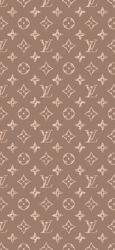 a brown and white wallpaper with different designs on the side, including letters and numbers