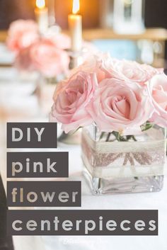 5 Simple But Elegant Pink Flower Centerpieces (That Are Low Enough To See Over) Fake Flower Centerpieces, Pink Flower Centerpieces, Simple Floral Centerpieces, Easy Floral Arrangements, Rose Gold Centerpiece, Diy Vases, Fake Flower Arrangements, Gold Centerpieces