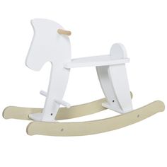 a white rocking horse toy on a white background