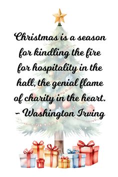 christmas is a season for kindling the fire for hospitality in the half - charity in the heart of washington irving