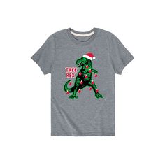 Add cool style to his wardrobe with this Boys 8-20 Tree Rex Christmas Dino Tee. Add cool style to his wardrobe with this Boys 8-20 Tree Rex Christmas Dino Tee. Crewneck Short sleevesFABRIC & CARE Solid colors: cotton - Heather colors: cotton/polyester Machine wash Imported Size: Small. Color: Med Grey. Gender: male. Age Group: kids. Pattern: Graphic. Material: Polyester|Cotton Blend|Cotton. Dinosaur Shirts, Tree Rex, Dino Tee, Christmas Dinosaur, Dinosaur Tee, Dinosaur Shirt, Boys Graphic Tee, Kids Pattern, Dinosaur Christmas