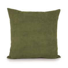 a green pillow on a white background