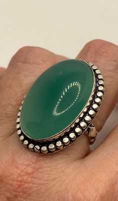 Large green onyx Ornate German Silver Vintage ring, does not tarnish Size 7 can be re sized, my jeweler charges a $20 fee All rings are shipped in a nice gift box. Check out our over a THOUSAND great reviews Engraving is $4 per letter and is not always perfect depending on the piece. It can take a few days if the jeweler is busy. This is payable to Paypal Judithsltd@gmail.com Onyx Silver Ring, German Silver, Green Onyx, Vintage Ring, Gmail Com, Rings Statement, Vintage Rings, Jewelry Inspiration, Statement Rings