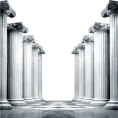 an image of columns in black and white