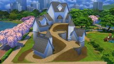 Sims 4 Worlds, Sims4 Inspiration, Sims4 Builds, Sims 4 Houses Layout, Sims Freeplay Houses, Sims Builds, Sims 4 House Plans