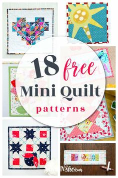 Free Mini Quilt Patterns, Gnome Forest, Free Sewing Patterns For Beginners, Sewing Patterns For Beginners, Triangle Quilt Pattern, Postage Stamp Quilt, Lunar Landing, Mini Quilt Patterns, Butterfly Quilt