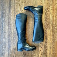 Reposhing This Item I Purchased From @Poshfrau. A Tad Too Tall For Me (I Am 60” Tall) And Would Be Perfect For Someone 5’2”. They’re Beautiful. Questions? Leave A Comment Below! Leather Sole Round Toe Boots For Shows, Classic Riding Boots With Leather Sole, Black Leather Boots For Shows, Classic Black Boots For Shows, Classic Round Toe Boots For Shows, Beautiful Questions, Rubber Rain Boots, Riding Boots, Outdoor Sports