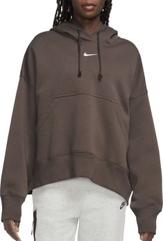 Nike Obsidian, Hoodie Dress Outfit, Nike Web, Sporty Hoodie, Nike Sportswear Women, Nike Brown, Women's Sportswear, Nike Sweatshirts, Oversized Pullover