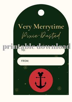 a christmas tag with an anchor and snowflakes on the bottom, says very merrytime