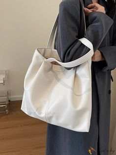 Bird in Bag - Fashionable Multi-Purpose Casual Tote Bag with Large Capacity Casual Tote Bag, Casual Tote, Shoulder Tote Bag, Bird In Bag, Handle Bag, Shoulder Tote, Leather Coat, Pu Leather, Color White