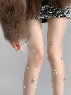 The price is for a pair of tights only, others are not included. Party Tights With Rhinestones And Stretch Fit, Rhinestone Tights For Party, Rhinestone Party Hosiery, Fitted Rhinestone Tights For Party, Party Tights With Rhinestones, Jeweled Tights, Fitted Thigh-high Rhinestone Tights, Embellished Tights, Celestial Tights