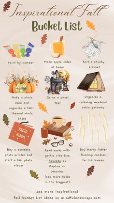 an info sheet with different things to do in the fall and thanksgiving season on it