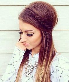 easy-braided-hairstyles-for-women-ombre-long-hair-styles-2017 Boho Chic Hairstyles, Pony Hairstyles, Hair 2018, Hair Styles 2017, Easy Braids, Short Hairstyle, Braided Hairstyles Easy, Easy Hairstyles For Long Hair, Boho Hairstyles