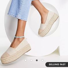 Platform Espadrilles, Asos Brand, Size 7, Never Worn! Asos Shoes, Platform Espadrilles, Espadrille Shoes, Espadrilles, Asos, Size 7, Women Shoes, Cream, Women Shopping