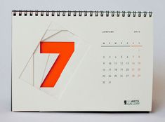 a calendar with the number seven on it