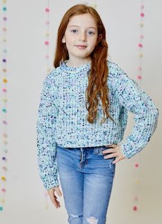 Be the envy of the playground with the Design History Girl Sweater in Dashing Blue combo. Stay warm and stylish with this playful and quirky sweater that adds a pop of color and personality to any outfit. Perfect for cool fall days and even cooler attitudes. Cute Blue Long Sleeve Sweater, Cute Blue Knit Sweater, Cute Blue Sweater For Fall, Playful Cotton Sweater For Fall, Fun Blue Tops For Fall, Cute Blue Knit Tops, Playful Knitted Long Sleeve Tops, Fun Blue Top For Fall, Playful Blue Knitted Sweater