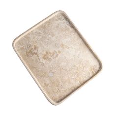 an old dirty square tray on a white background