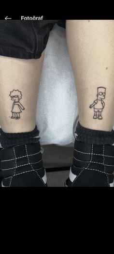 Matching Simpsons Tattoos, Brother Tattoos For 3, Unique Brother Sister Tattoos, Ive Got Your Back Tattoos, Bart And Lisa Simpson Tattoo, Older Brother Younger Sister Tattoos, Matching Sibling Tattoos Brother Sister Simple, Bart And Lisa Tattoo Brother And Sister, Siblings Tattoo For 2 Brother And Sister