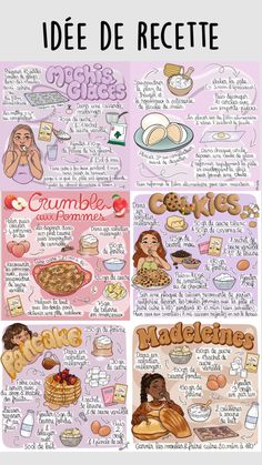 an illustrated guide to the different types of breads and pastries in french language