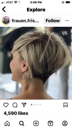 Concave Bob Hairstyles, Thick Hair Undercut, Hair Dye Color Ideas, Concave Bob, Silver Pixie, Short Layered Bob Haircuts, Fall Blonde Hair, Trendy Bob, Longer Pixie Haircut