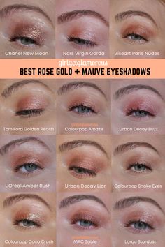 Rosy Eyeshadow Looks, Rose Eyeshadow Looks, Dusty Rose Eyeshadow, Green Hazel Eyes, Rosy Eyeshadow, All Eye Colors, Mauve Eyeshadow, Rose Gold Eye Makeup