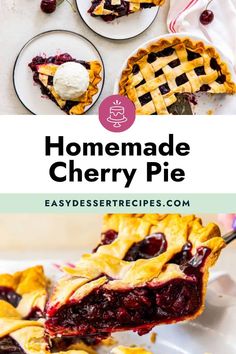 homemade cherry pie with text overlay