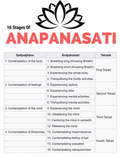 an info sheet with the names of ananasati and other things to know about them