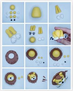 the instructions for making lion cookies are shown