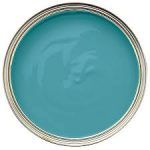 a bright blue paint can be used as a base for an art project or wall decoration